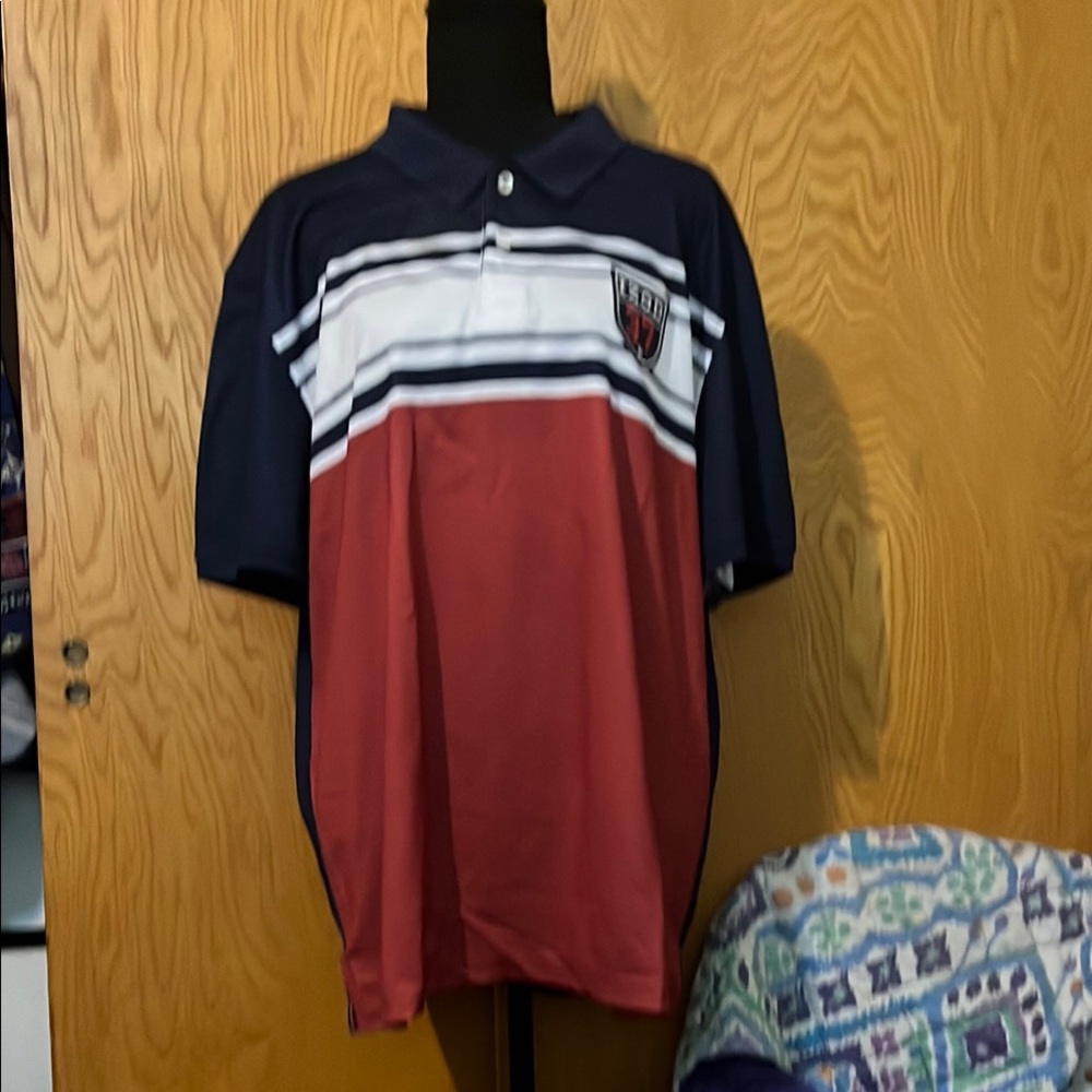 🎉SALE🎉IZOD Performance Navy/Red Striped Polo Shirt